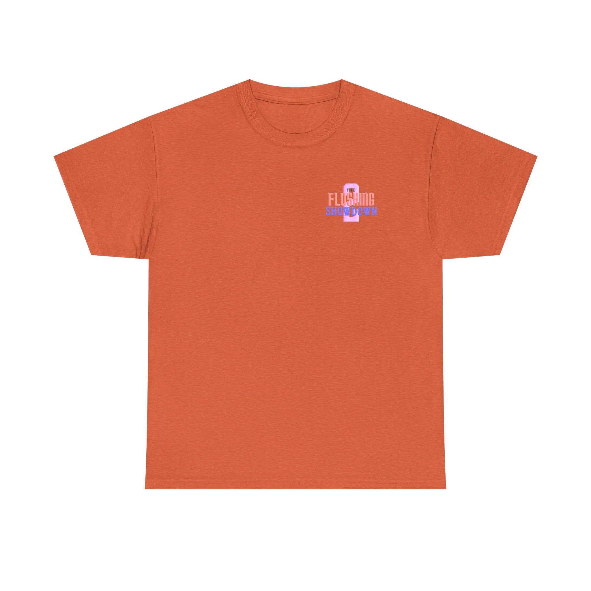 T-Shirt — 'The Flushing Showdown 2' Minimal Pastel Logo Tee